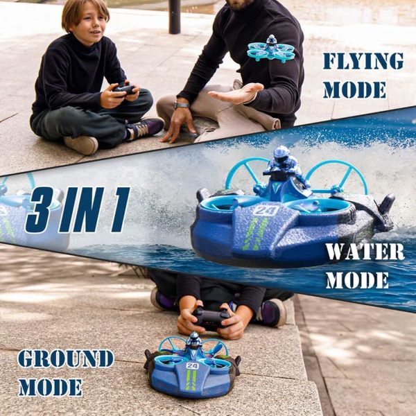 Quadcopter Remote Control Drone 3-in-1 Air Water Land | Amphibious RC Vehicle | Seamless Mode Switching | Durable Design - Image 5