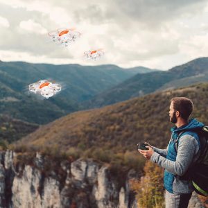 Muuoeou Remote Control UAV RC Mini Drone | Obstacle Avoidance | LED Lantern Design | One-Key Takeoff/Landing | Compact & Portable