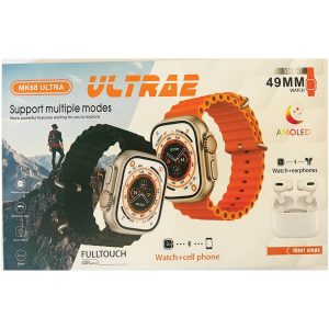 Smart Watch MK Ultra with 8 Color Straps, Wireless Charger & Earphone – Full Touch Screen 49mm Series 9 – UAE