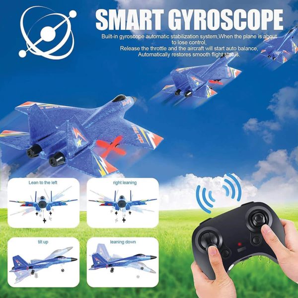 SU-27 RC Airplane | 2.4GHz 2-Channel Remote Control | Gyro Stabilization | LED Night Lights | Beginner-Friendly | Multicolor - Image 3