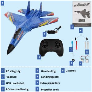 SU-27 RC Airplane | 2.4GHz 2-Channel Remote Control | Gyro Stabilization | LED Night Lights | Beginner-Friendly | Multicolor