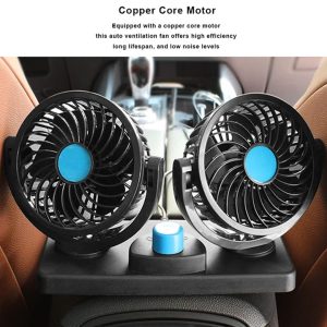 Portable 12V/24V Car Mini Fan | Dual-Speed Cooling Fan with 360° Rotation | Low Noise | Energy Efficient | Ideal for Cars, Trucks & Buses in UAE