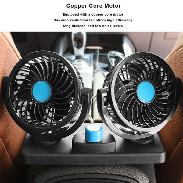 Portable 12V/24V Car Mini Fan | Dual-Speed Cooling Fan with 360° Rotation | Low Noise | Energy Efficient | Ideal for Cars, Trucks & Buses in UAE - Image 4