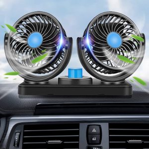 Portable 12V/24V Car Mini Fan | Dual-Speed Cooling Fan with 360° Rotation | Low Noise | Energy Efficient | Ideal for Cars, Trucks & Buses in UAE