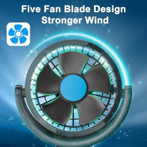 Portable 12V/24V Car Mini Fan | Dual-Speed Cooling Fan with 360° Rotation | Low Noise | Energy Efficient | Ideal for Cars, Trucks & Buses in UAE