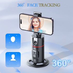 BRITUMS Automatic Tracking Phone Holder | 360° Rotation | Built-in Camera & Image Processor | No App Required | Ideal for Live Streaming & Video Calls