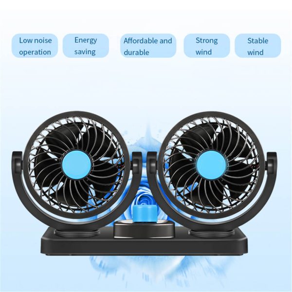 Portable 12V/24V Car Mini Fan | Dual-Speed Cooling Fan with 360° Rotation | Low Noise | Energy Efficient | Ideal for Cars, Trucks & Buses in UAE - Image 3