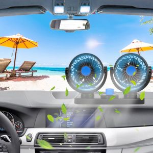 Portable 12V/24V Car Mini Fan | Dual-Speed Cooling Fan with 360° Rotation | Low Noise | Energy Efficient | Ideal for Cars, Trucks & Buses in UAE