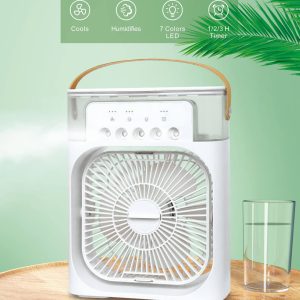 Portable USB Ultrasonic Cool Mist Humidifier with 7 Color LED Lights | Compact Air Purifier for Dry UAE Climate | Desk & Travel Essential