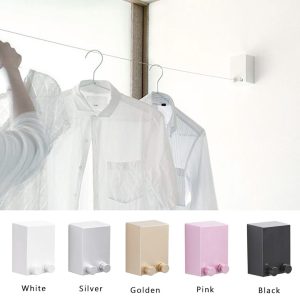 Wall-Mounted Retractable Clothesline – 13.8 Feet (White) Heavy-Duty Stainless Steel | Ideal for Balconies and Laundry | Space-Saving Dryer for UAE Homes