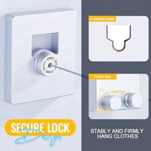 Wall-Mounted Retractable Clothesline – 13.8 Feet (White) Heavy-Duty Stainless Steel | Ideal for Balconies and Laundry | Space-Saving Dryer for UAE Homes