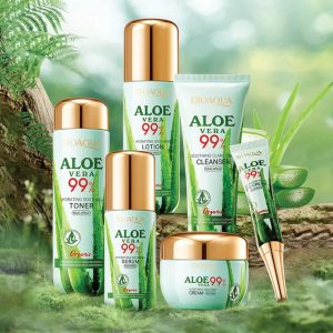 BIOAQUA Aloe Vera Soothing & Clarifying 6-Piece Skincare Set for Deep Moisturizing and Repairing in UAE