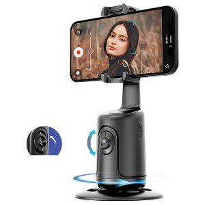BRITUMS Automatic Tracking Phone Holder – 360° Rotation with Built-in Camera and Image Processor, No App Required, Ideal for Live Streaming in UAE