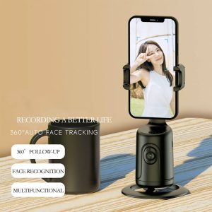 BRITUMS Automatic Tracking Phone Holder | 360° Rotation | Built-in Camera & Image Processor | No App Required | Ideal for Live Streaming & Video Calls