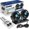 Dual-Head 360° Rotatable Car Fan – 12V/24V Portable Vehicle Cooling Fan with Adjustable Heads | AOS - Anam Official Store UAE