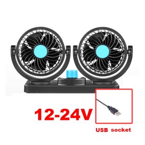 Portable 12V/24V Car Mini Fan | Dual-Speed Cooling Fan with 360° Rotation | Low Noise | Energy Efficient | Ideal for Cars, Trucks & Buses in UAE