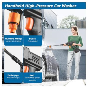 High-Pressure Water Cleaning Gun | Portable Cordless Pressure Washer | 6 Modes Adjustable Nozzle | Car Washer & Garden Cleaner | Cordless Rechargeable Spray Gun for UAE