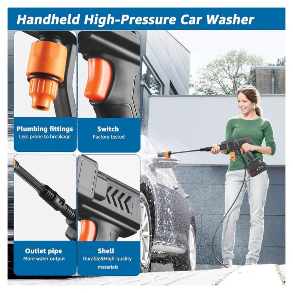 High-Pressure Water Cleaning Gun | Portable Cordless Pressure Washer | 6 Modes Adjustable Nozzle | Car Washer & Garden Cleaner | Cordless Rechargeable Spray Gun for UAE - Image 4