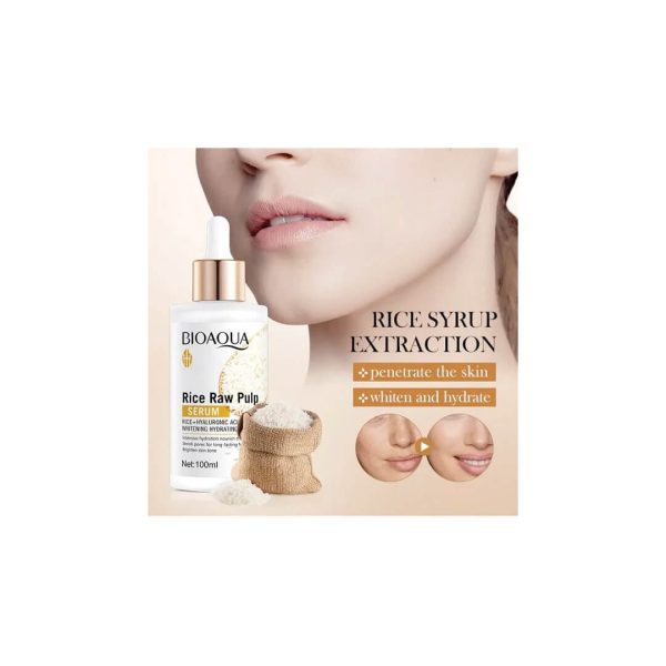 BIOAQUA Hyaluronic Acid Rice Raw Pulp Essence Face Serum 100ml | Deep Hydration & Skin Brightening - Image 2