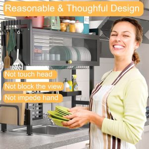Over the Sink Dish Drying Rack | Large Capacity Stainless Steel Organizer | Foldable Drainer Shelf | Space Saver Kitchen Storage