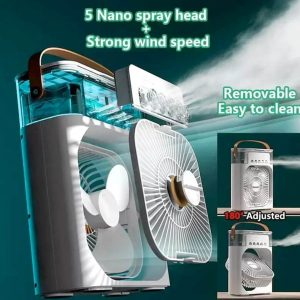 Portable USB Ultrasonic Cool Mist Humidifier with 7 Color LED Lights | Compact Air Purifier for Dry UAE Climate | Desk & Travel Essential