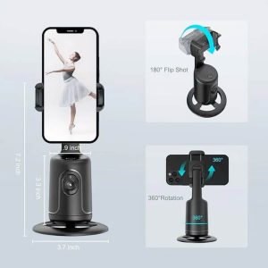 BRITUMS Automatic Tracking Phone Holder | 360° Rotation | Built-in Camera & Image Processor | No App Required | Ideal for Live Streaming & Video Calls