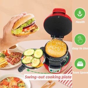 NALACAL 3-in-1 Breakfast Sandwich Maker | Egg McMuffin Maker | Nonstick Sandwich Grill | Electric Toaster | Multi-Use Breakfast Cooker
