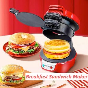 NALACAL 3-in-1 Breakfast Sandwich Maker | Egg McMuffin Maker | Nonstick Sandwich Grill | Electric Toaster | Multi-Use Breakfast Cooker