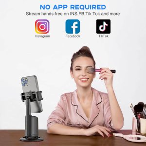 BRITUMS Automatic Tracking Phone Holder | 360° Rotation | Built-in Camera & Image Processor | No App Required | Ideal for Live Streaming & Video Calls