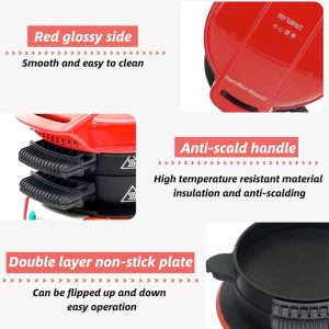 NALACAL 3-in-1 Breakfast Sandwich Maker | Egg McMuffin Maker | Nonstick Sandwich Grill | Electric Toaster | Multi-Use Breakfast Cooker
