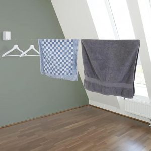 Wall-Mounted Retractable Clothesline – 13.8 Feet (White) Heavy-Duty Stainless Steel | Ideal for Balconies and Laundry | Space-Saving Dryer for UAE Homes