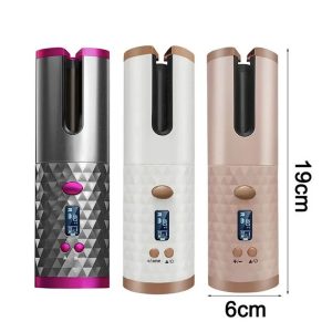 Cordless Automatic Hair Curler with LCD Display | USB Rechargeable | Ceramic Barrel | Portable & Travel-Friendly