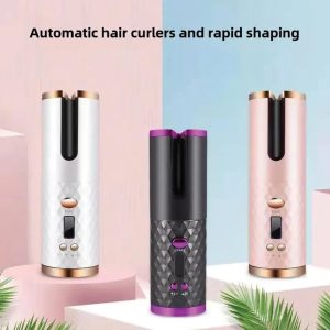 Cordless Automatic Hair Curler with LCD Display | USB Rechargeable | Ceramic Barrel | Portable & Travel-Friendly
