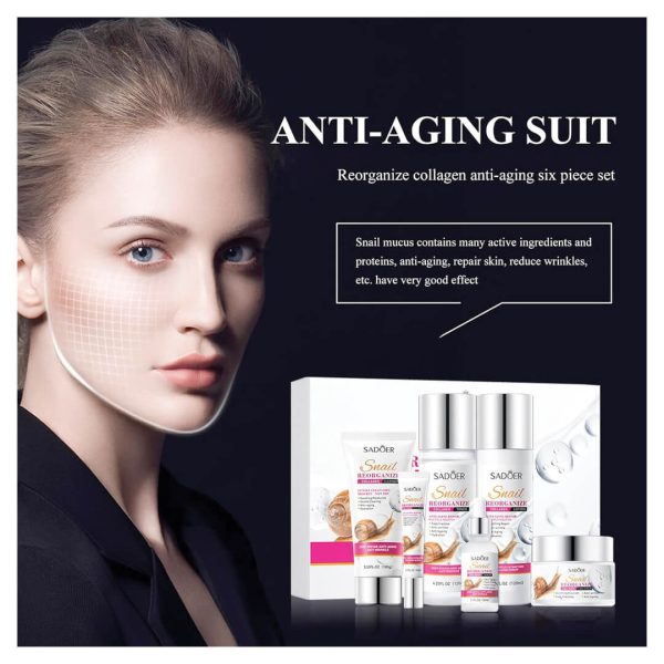 Sadoer Snail Facial Care Kit | 6-Piece Collagen Set | Deep Moisturizing & Youthful Skin Treatment - Image 3