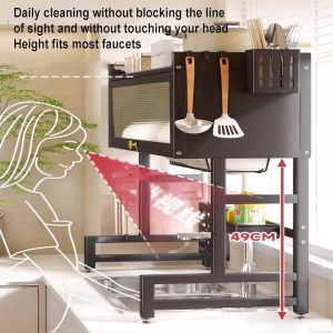 Over the Sink Dish Drying Rack | Large Capacity Stainless Steel Organizer | Foldable Drainer Shelf | Space Saver Kitchen Storage