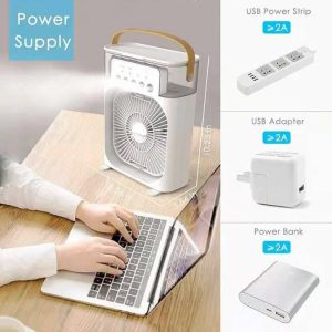 Portable USB Ultrasonic Cool Mist Humidifier with 7 Color LED Lights | Compact Air Purifier for Dry UAE Climate | Desk & Travel Essential