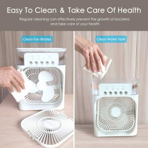 Portable USB Ultrasonic Cool Mist Humidifier with 7 Color LED Lights | Compact Air Purifier for Dry UAE Climate | Desk & Travel Essential