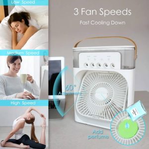 Portable USB Ultrasonic Cool Mist Humidifier with 7 Color LED Lights | Compact Air Purifier for Dry UAE Climate | Desk & Travel Essential
