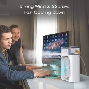 Portable USB Ultrasonic Cool Mist Humidifier with 7 Color LED Lights | Compact Air Purifier for Dry UAE Climate | Desk & Travel Essential