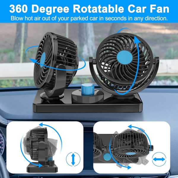 Portable 12V/24V Car Mini Fan | Dual-Speed Cooling Fan with 360° Rotation | Low Noise | Energy Efficient | Ideal for Cars, Trucks & Buses in UAE - Image 12