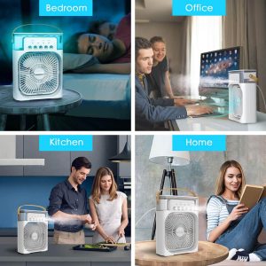 Portable USB Ultrasonic Cool Mist Humidifier with 7 Color LED Lights | Compact Air Purifier for Dry UAE Climate | Desk & Travel Essential