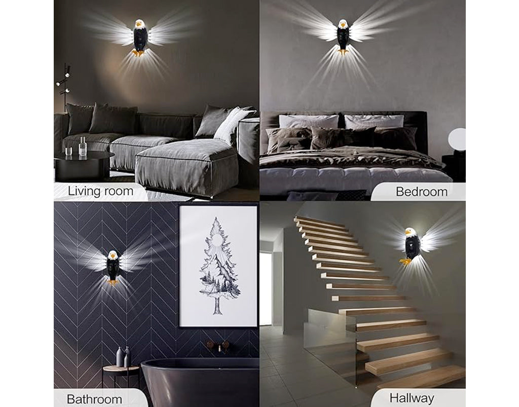 LED Bird Projection Eagle Wall Light Black