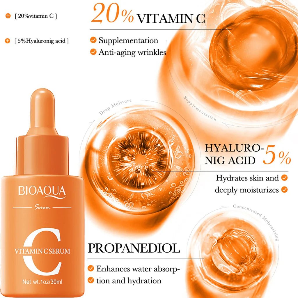 BIOAQUA Vitamin C Facial Serum Hyaluronic Acid 30ml - Anam Official Store