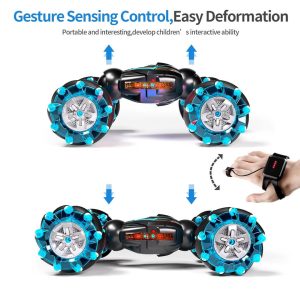 Stunt Car 4WD 2.4GHz Remote Control Gesture Sensor Toy Car | 360° Rotating Off-Road Vehicle with Lights & Music