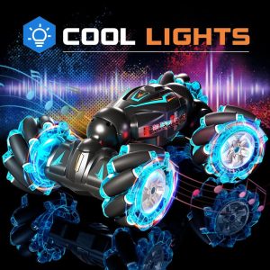 Stunt Car 4WD 2.4GHz Remote Control Gesture Sensor Toy Car | 360° Rotating Off-Road Vehicle with Lights & Music