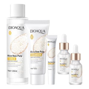 Rosarden Rice Raw Pulp 5-Piece Skin Care Set – Hydrating, Anti-Aging, and Firming Skin Care Kit for Women and Teenage Girls in UAE