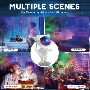 360° Adjustable Astronaut Star Projector Night Light with Timer and Remote Control – Nebula Galaxy Projection for Bedroom, Party, and Game Room in the UAE.