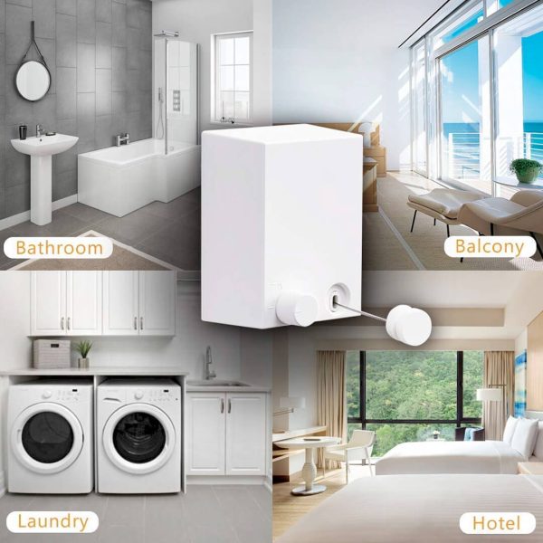 Wall-Mounted Retractable Clothesline – 13.8 Feet (White) Heavy-Duty Stainless Steel | Ideal for Balconies and Laundry | Space-Saving Dryer for UAE Homes - Image 11