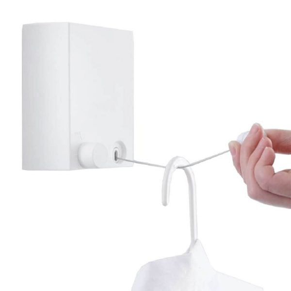 Wall-Mounted Retractable Clothesline – 13.8 Feet (White) Heavy-Duty Stainless Steel | Ideal for Balconies and Laundry | Space-Saving Dryer for UAE Homes - Image 2
