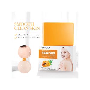 BIOAQUA Papaya Vitamin C Kojic Acid Whitening Soap | Deep Cleansing & Skin Brightening